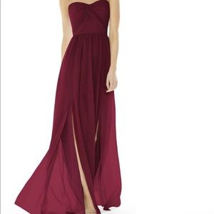 Social Bridesmaids Maroon Full-Length Dress